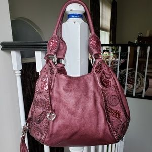 Brighton Burgundy Leather Handbag